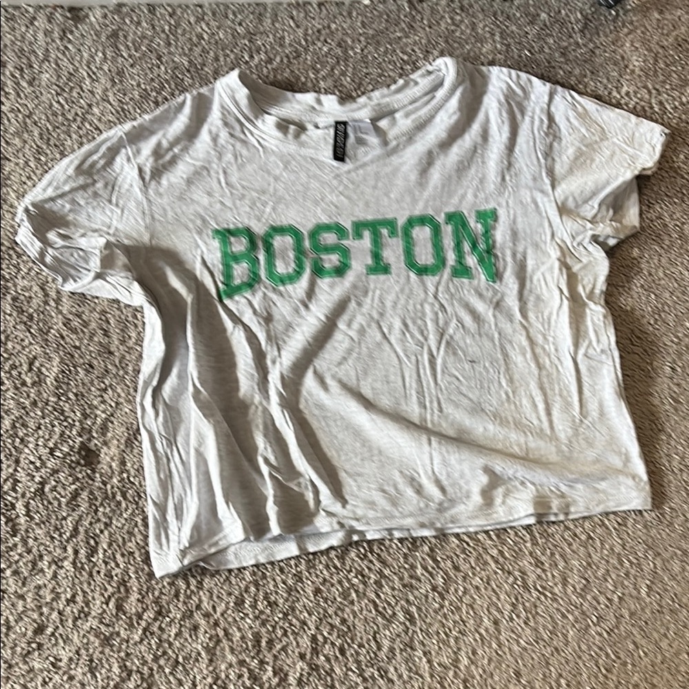 H&M White T-Shirt with Black Label